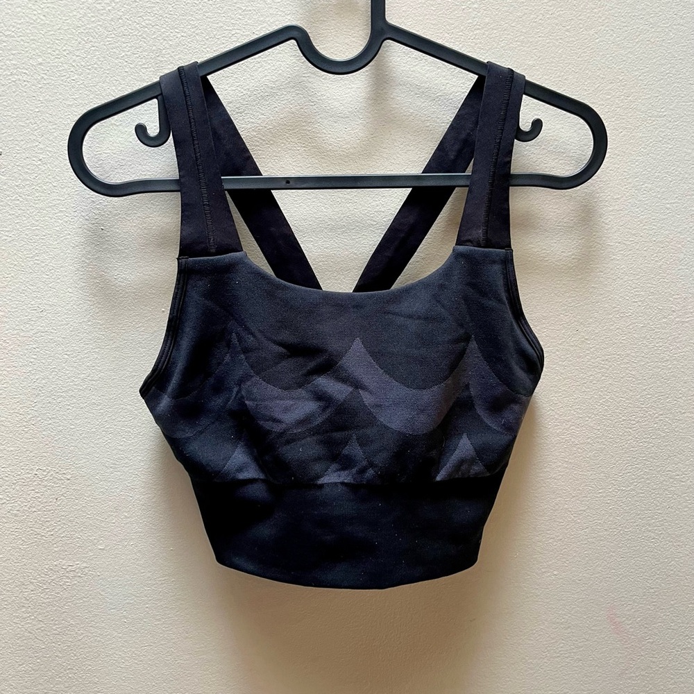 Adidas x Marimekko Black/Gray Sports Bra with Racerback Design